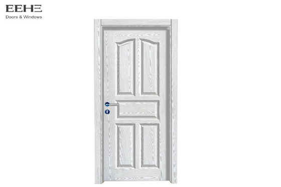 Portas de madeira revestidas de cinzeladura lisas do PVC do teste padrão para a baixa manutenção da casa